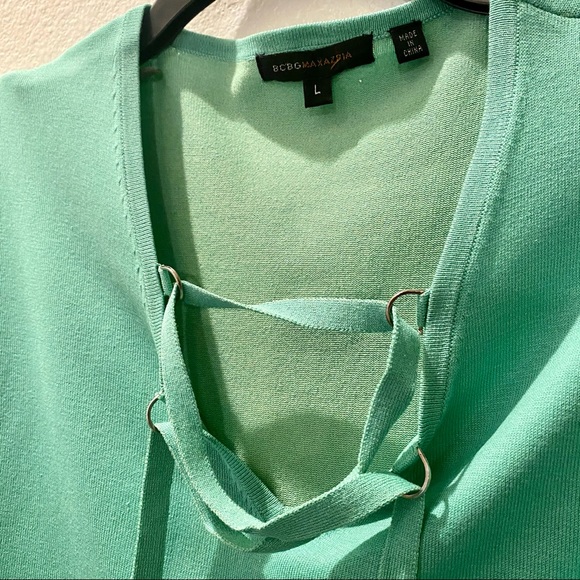 BCBGMAXAZRIA Turquoise Long Sleeve Top - Picture 3 of 6